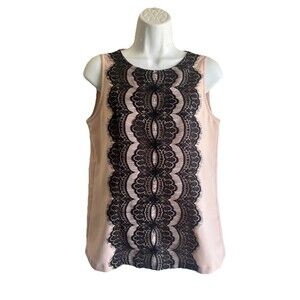 Ann Taylor LOFT Women’s Sleeveless Lace Front Top Size S Romantic Feminine Chic